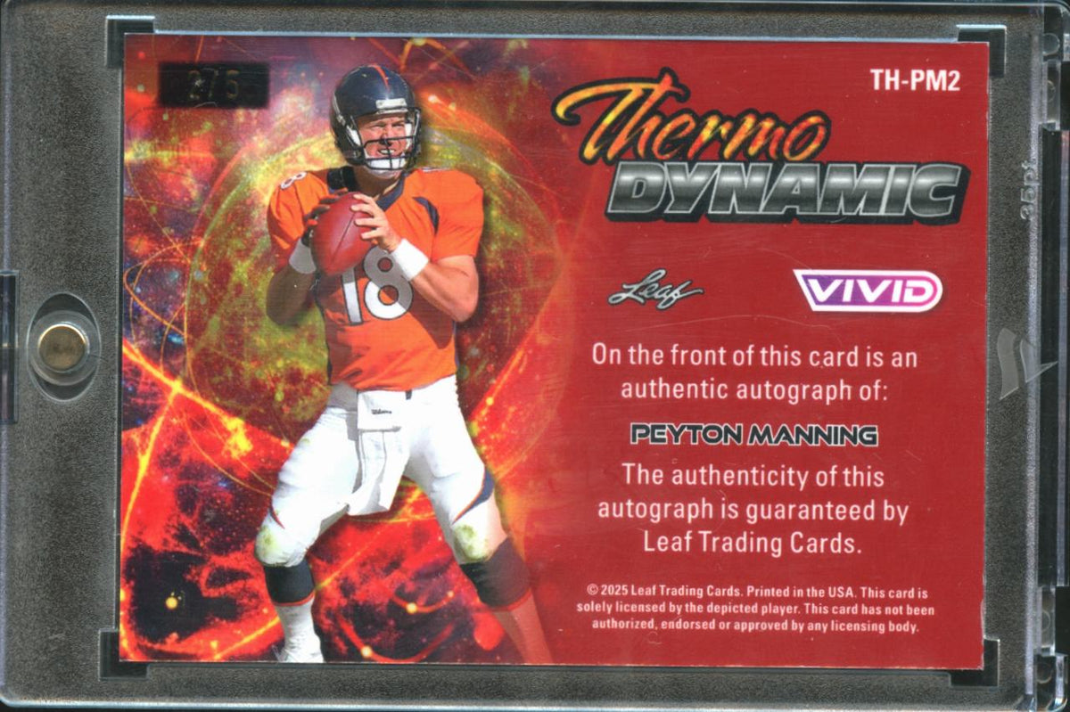 Peyton Manning 2025 Leaf Vivid Thermo Auto Autograph 2/5 Denver Broncos