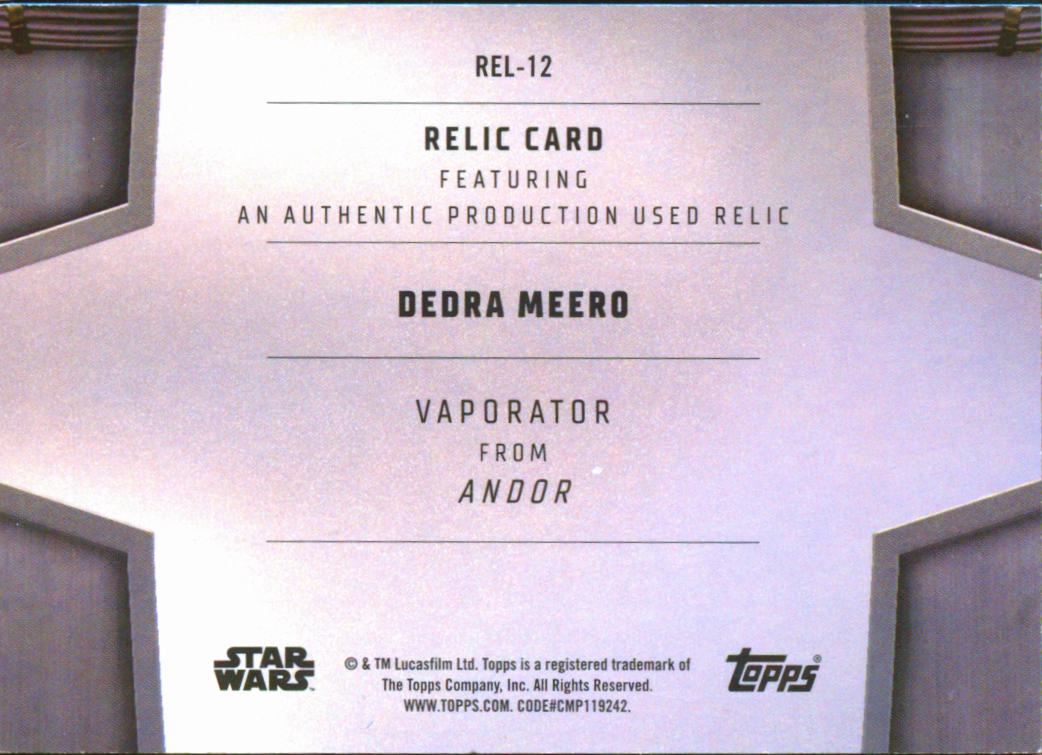 Dedra Meedro 2025 Topps Star Wars Masterwork Authentic Vaporator Relic 24/25