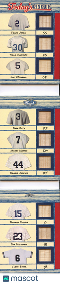Babe Ruth Mattingly Dimaggio Jeter 2025 Leaf Lumber Game Used Bat 1/7 Yankees