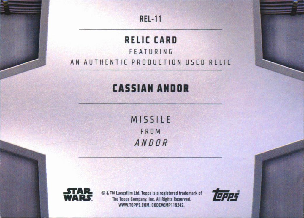 Cassian Andor 2025 Topps Star Wars Masterwork Authentic Missle Prop Andor 30/99