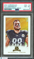 Pat Freiermuth 2021 Chronicles Gridiron Kings GOLD Rookie RC Steelers 6/10 PSA 8