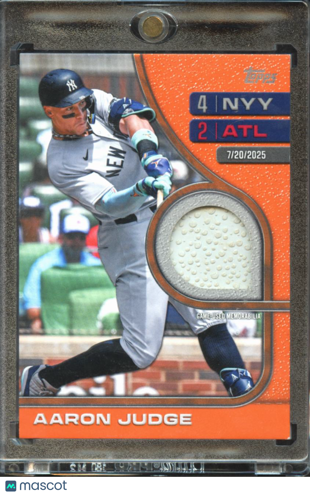 Aaron Judge 2026 Topps Game Used Base Orange RTB 8/25 New York Yankees