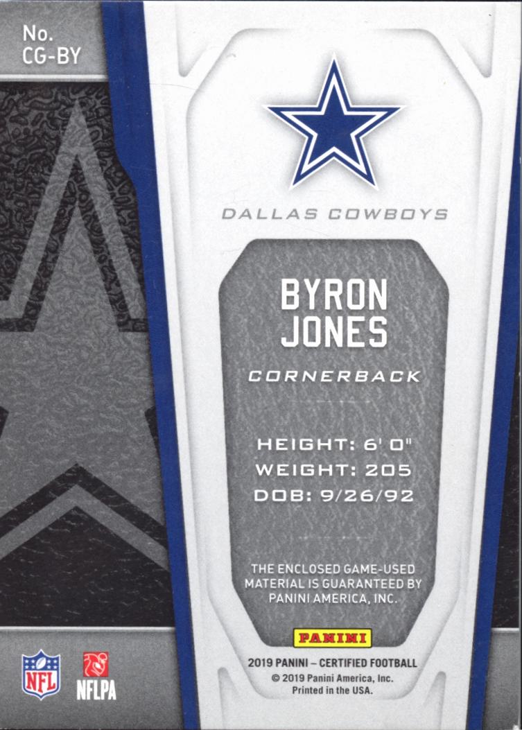 Byron Jones 2019 Certified Gamers Game Worn Jersey Patch 84/99 Dallas Cowboys