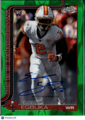 Emeka Egbuka 2025 Topps Chrome Auto Autograph Green RC 3/99 Tampa Bay Buccaneers