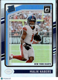 Malik Nabers 2024 Optic Rated Rookie RC Silver Holo Prizm New York Giants
