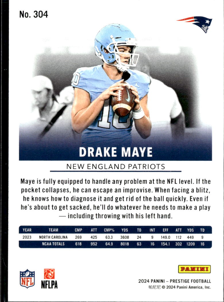 Drake Maye 2024 Prestige Galaxy Xtra Points Rookie RC New England Patriots