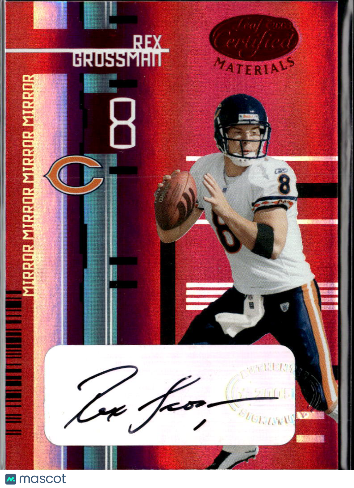 Rex Grossman 2005 Leaf Certified Auto Autograph Red 16/20 Chicago Bears
