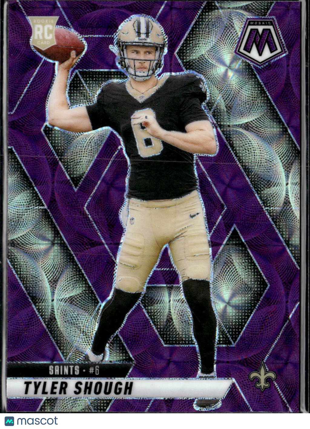 Tyler Shough 2025 Panini Mosaic Prizm RC Purple New Orleans Saints
