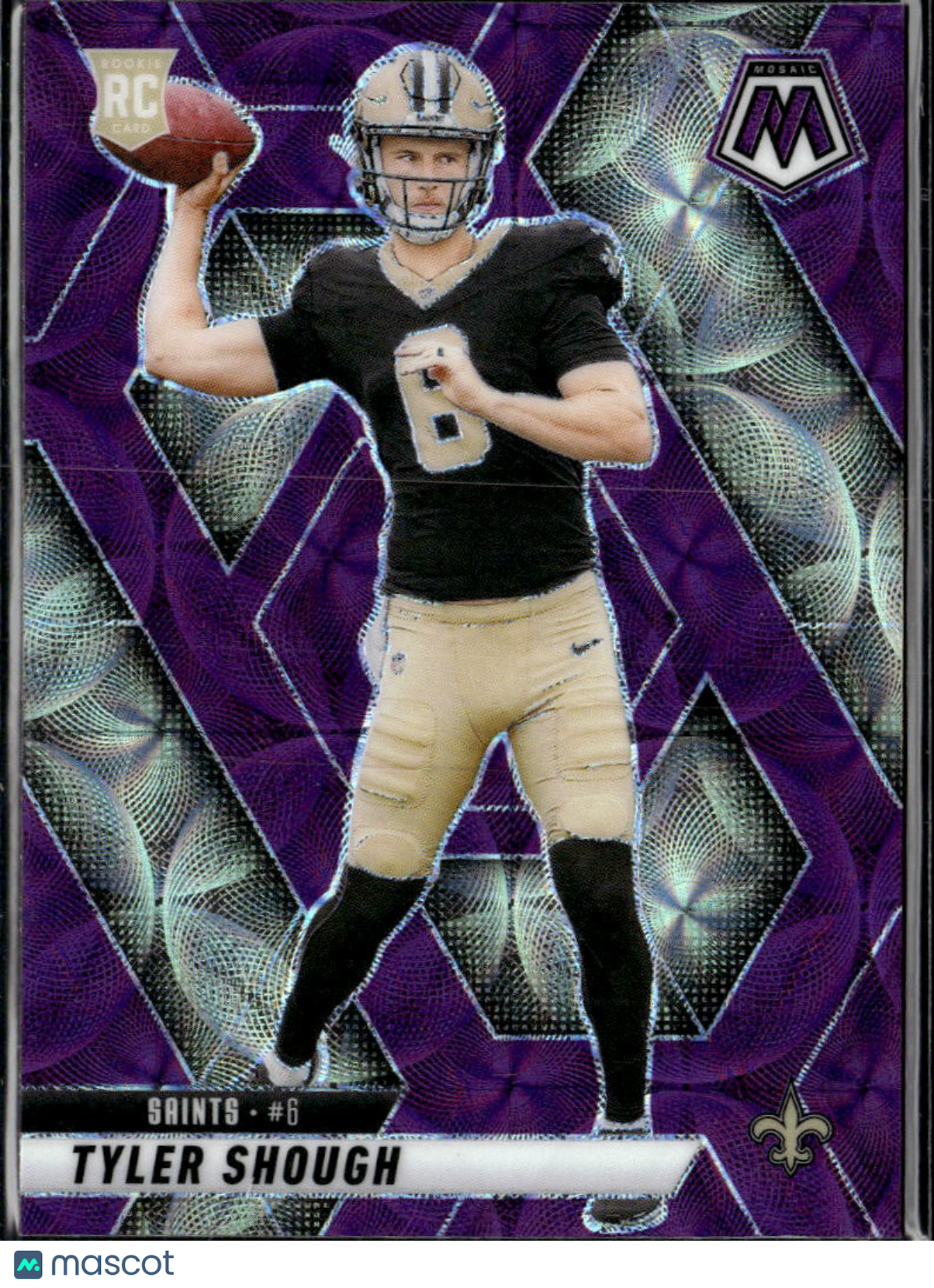 Tyler Shough 2025 Panini Mosaic Prizm RC Purple New Orleans Saints