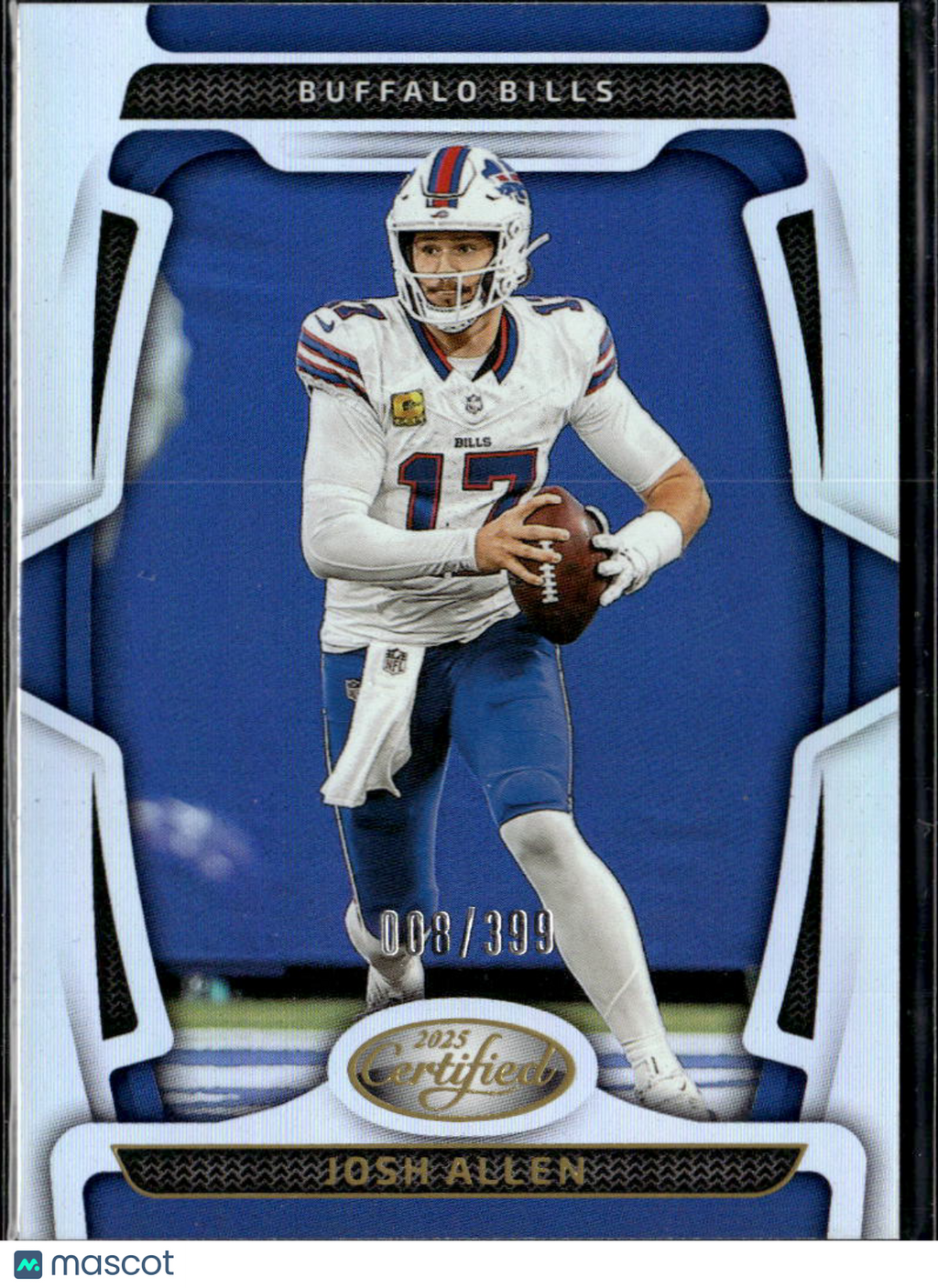 Josh Allen 2025 Certified Mirror Silver 8/399 #13 Buffalo Bills