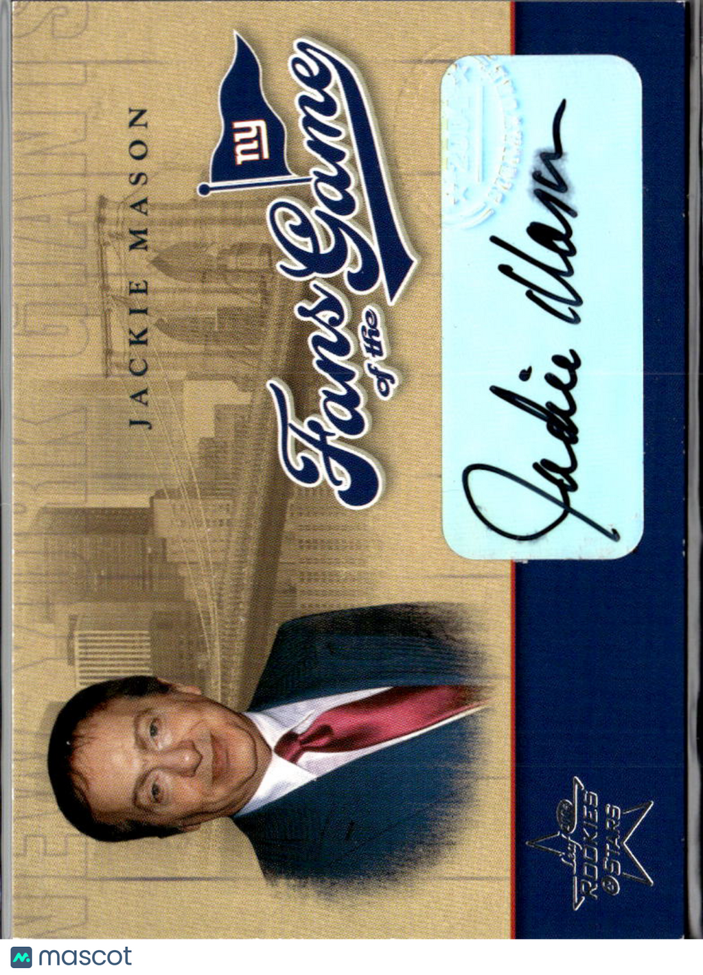 Jackie Mason 2004 Rookies & Stars Fans of the Game Auto Autograph NY Giants