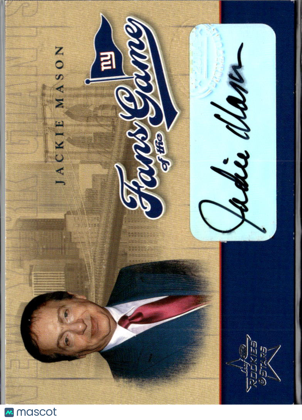 Jackie Mason 2004 Rookies & Stars Fans of the Game Auto Autograph NY Giants
