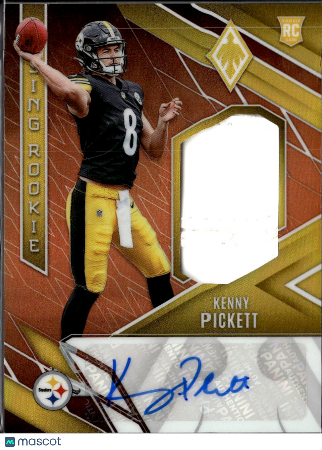 Kenny Pickett 2022 Phoenix Auto Autograph Glove Patch RC /99 Pittsburgh Steelers