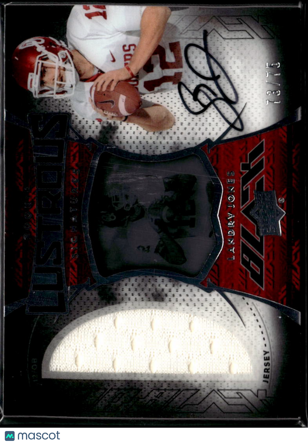 Landry Jones 2014 Upper Deck Exquisite Auto Autograph Patch /75 Oklahoma Sooners