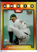 Brad Ziegler 2009 Topps Chrome Red Hot Rookies RC Oakland Athletics