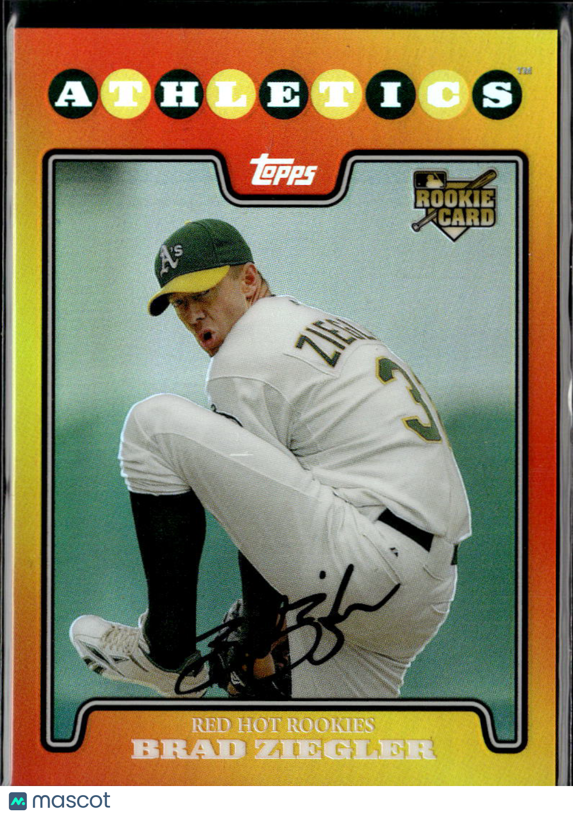 Brad Ziegler 2009 Topps Chrome Red Hot Rookies RC Oakland Athletics