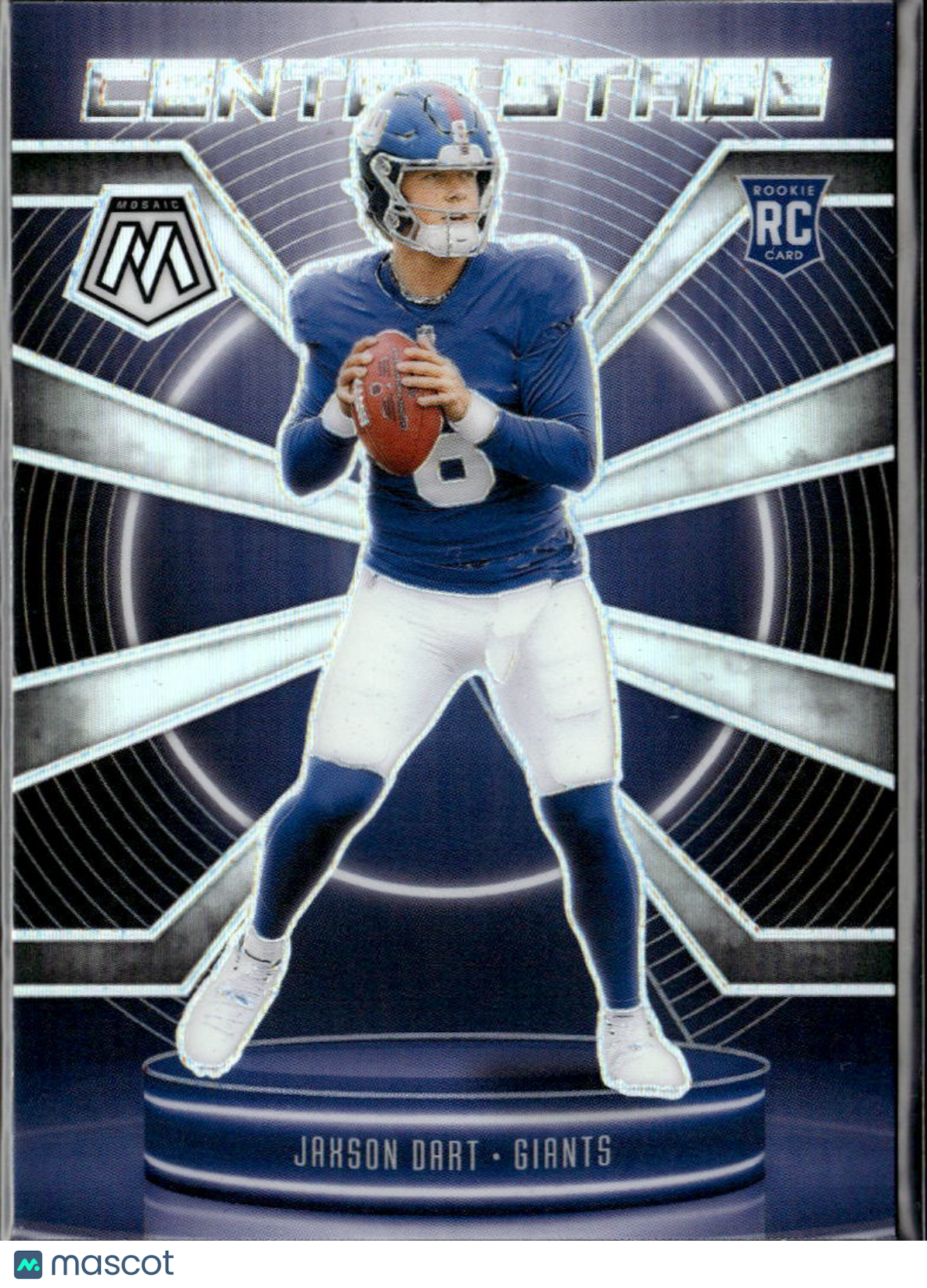 Jaxson Dart 2025 Mosaic Center Stage Silver Prizm Rookie RC New York Giants