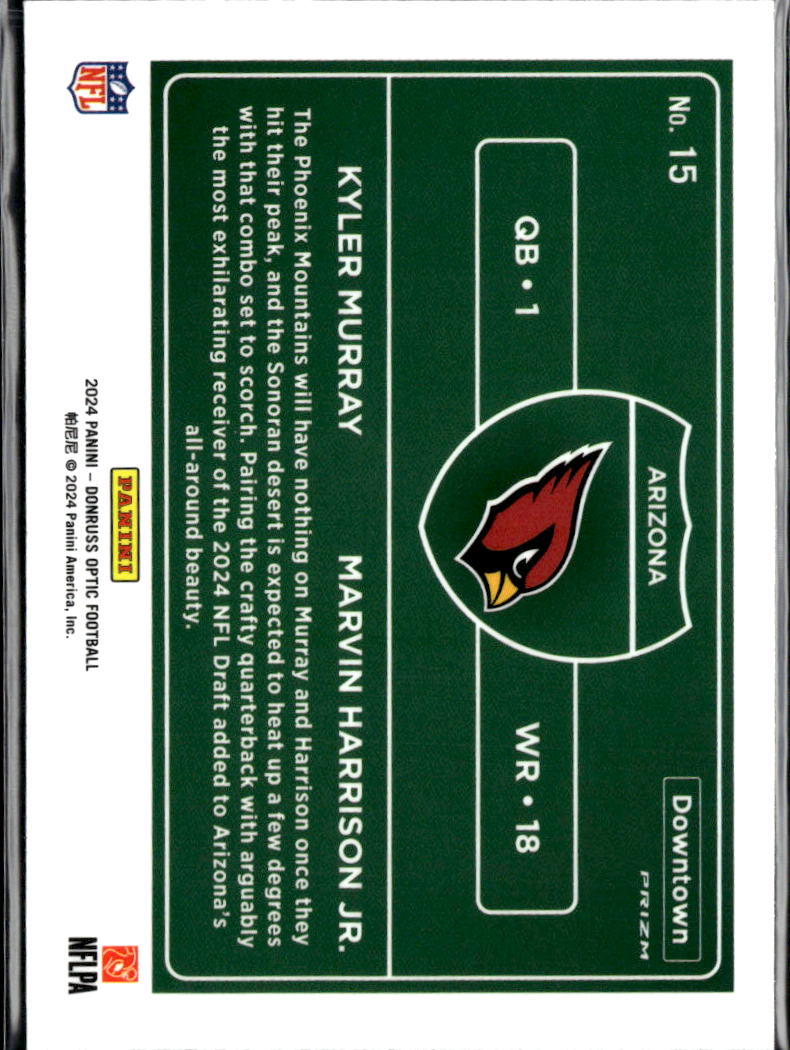 Kyler Murray / Marvin Harrison Jr. 2024 Optic DOWNTOWN CASE HIT RC Cardinals