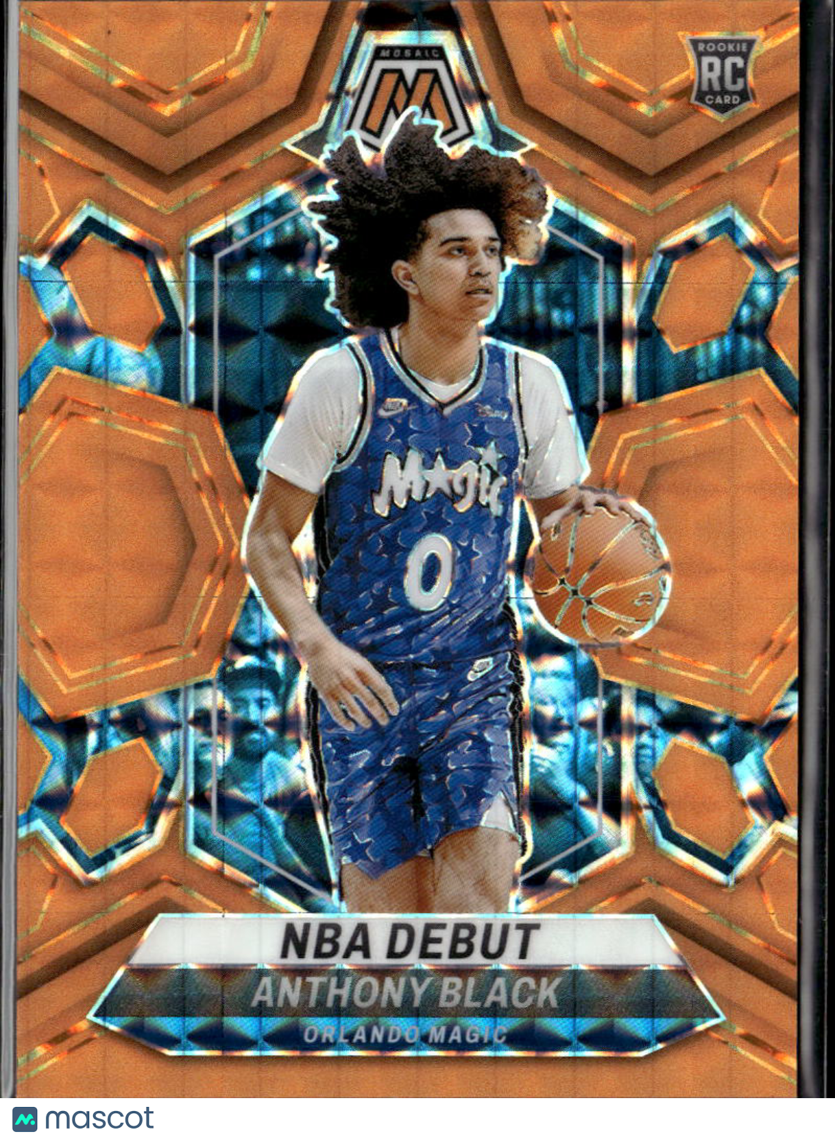 Anthony Black 2023-24 Mosaic Orange Fluorescent Prizm RC 7/25 Orlando Magic