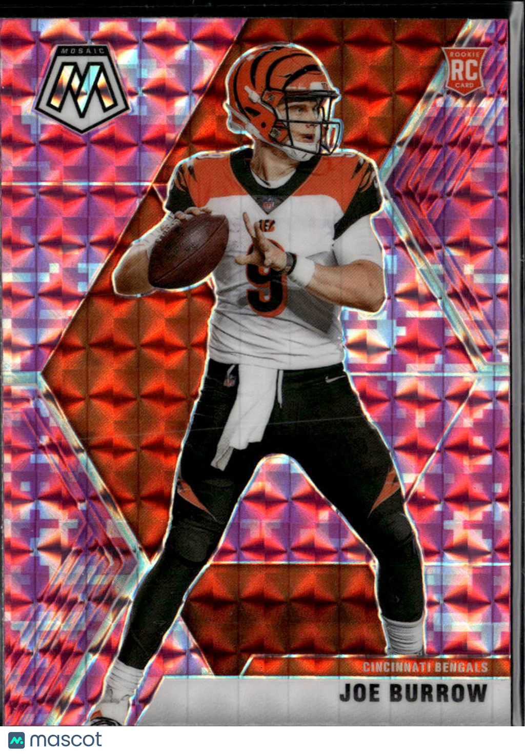 Joe Burrow 2020 Mosaic RC Pink Camo Prizm Rookie #201 Cincinnati Bengals