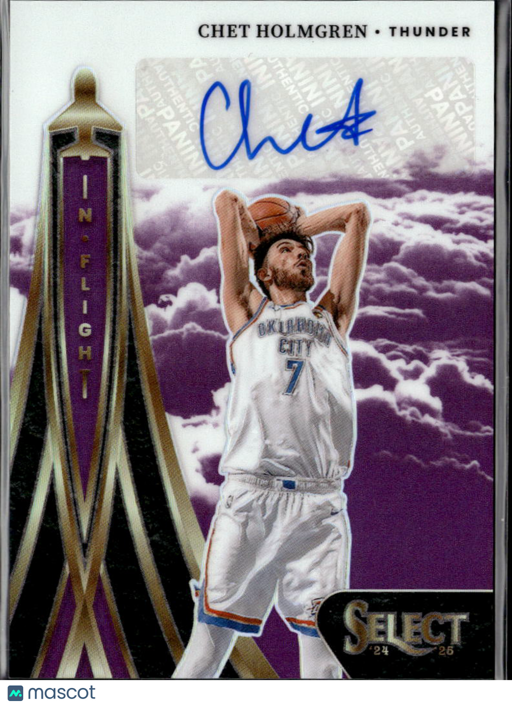 Chet Holmgren 2024-25 Select Auto Autograph Purple 10/75 Oklahoma City Thunder