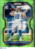 Justin Herbert 2020 Prizm Green Pulsar Prizm ERROR RC Rookie #325 LA Chargers