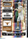 Arch Manning 2025 Contenders Panini Logo Rookie RC SSP #1 Texas Longhorns
