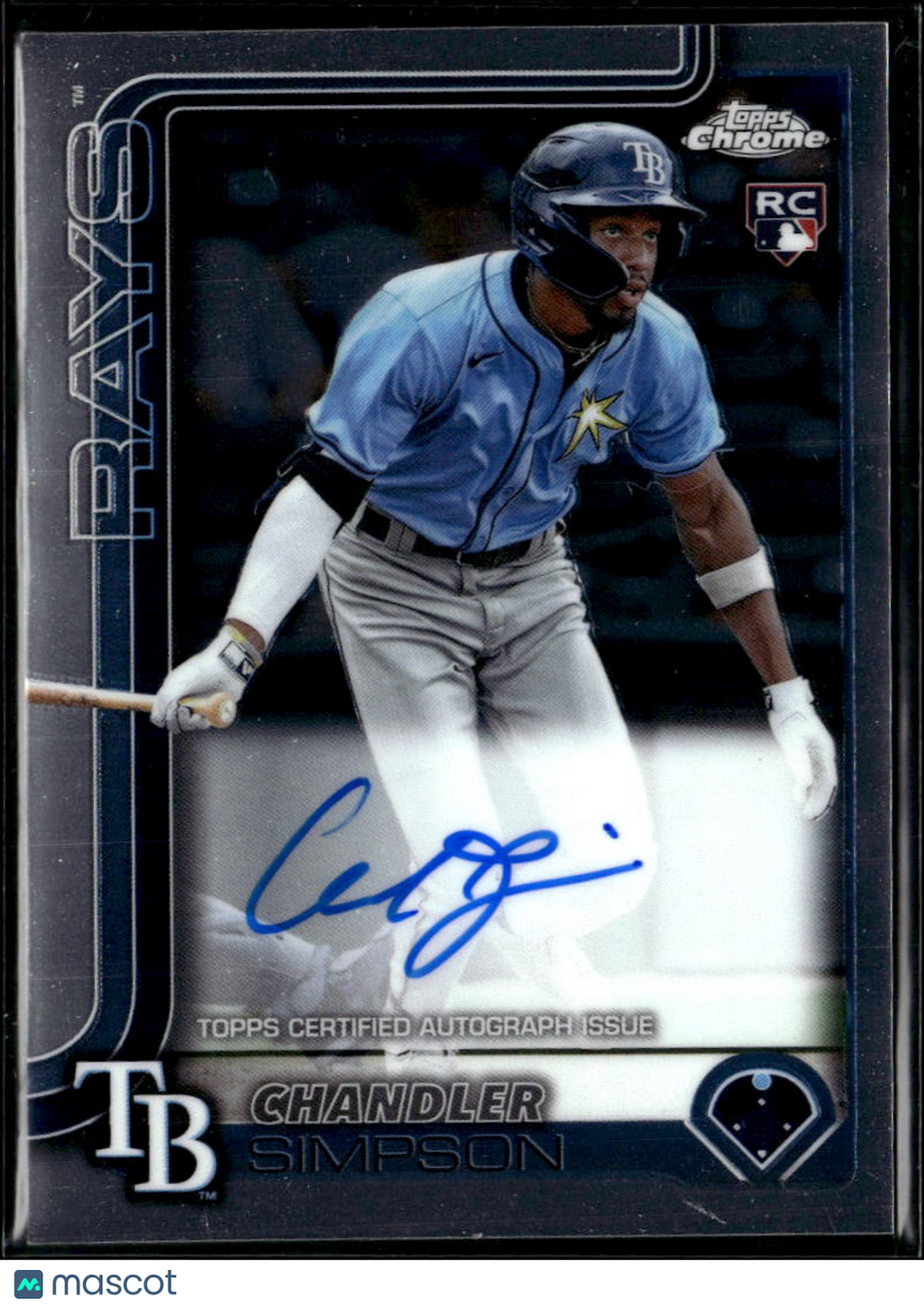 Chandler Simpson 2025 Topps Chrome Auto Autograph Rookie Tampa Bay Rays