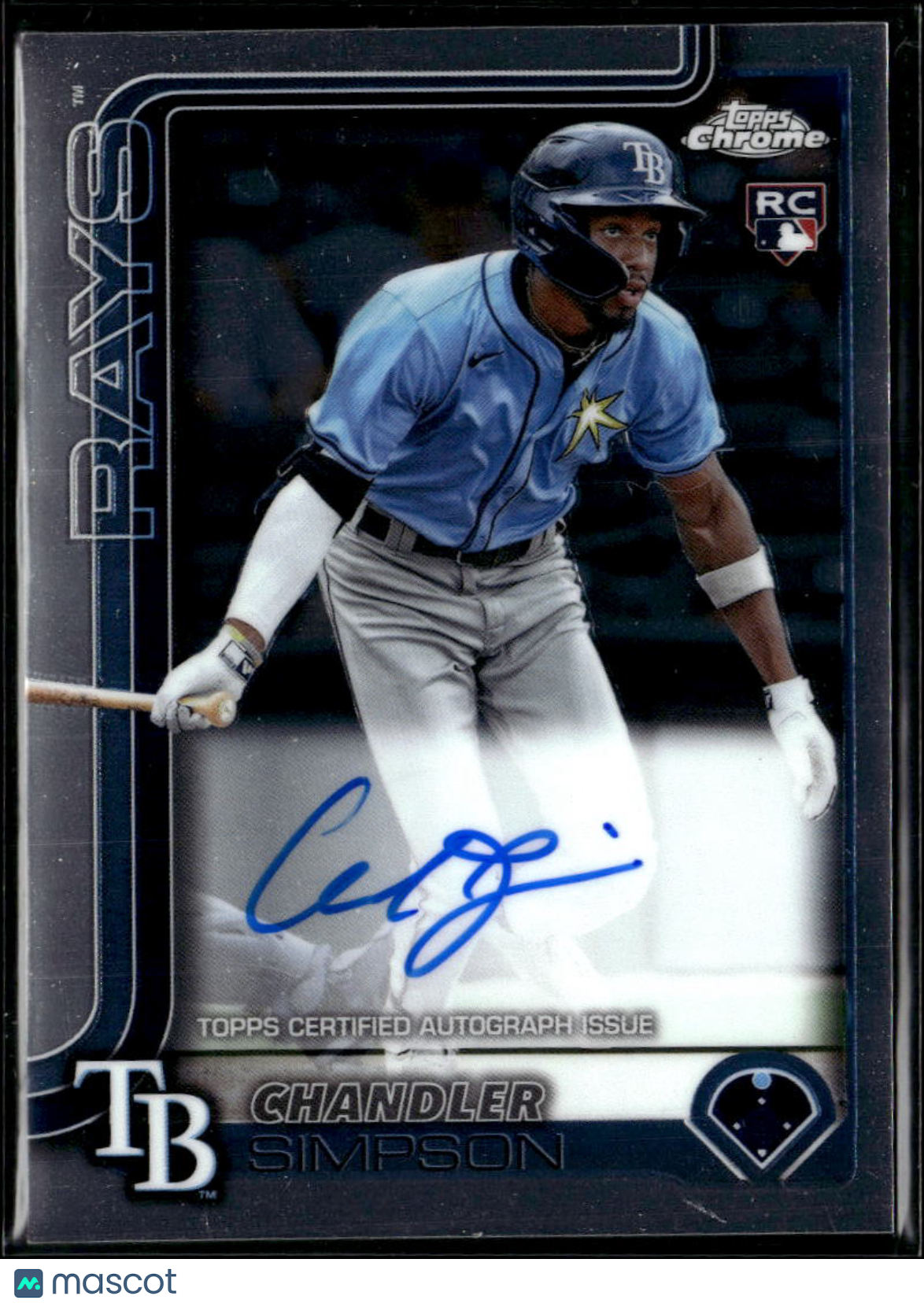 Chandler Simpson 2025 Topps Chrome Auto Autograph Rookie Tampa Bay Rays