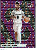Stephon Castle 2024-25 Mosaic Purple Prizm Rookie RC 4/99 San Antonio Spurs