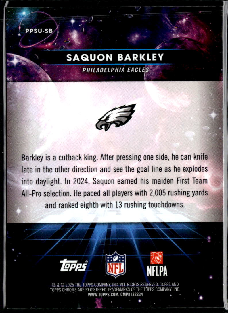 Saquon Barkley 2025 Topps Chrome Cosmic Sun SSP CASE HIT Philadelphia Eagles