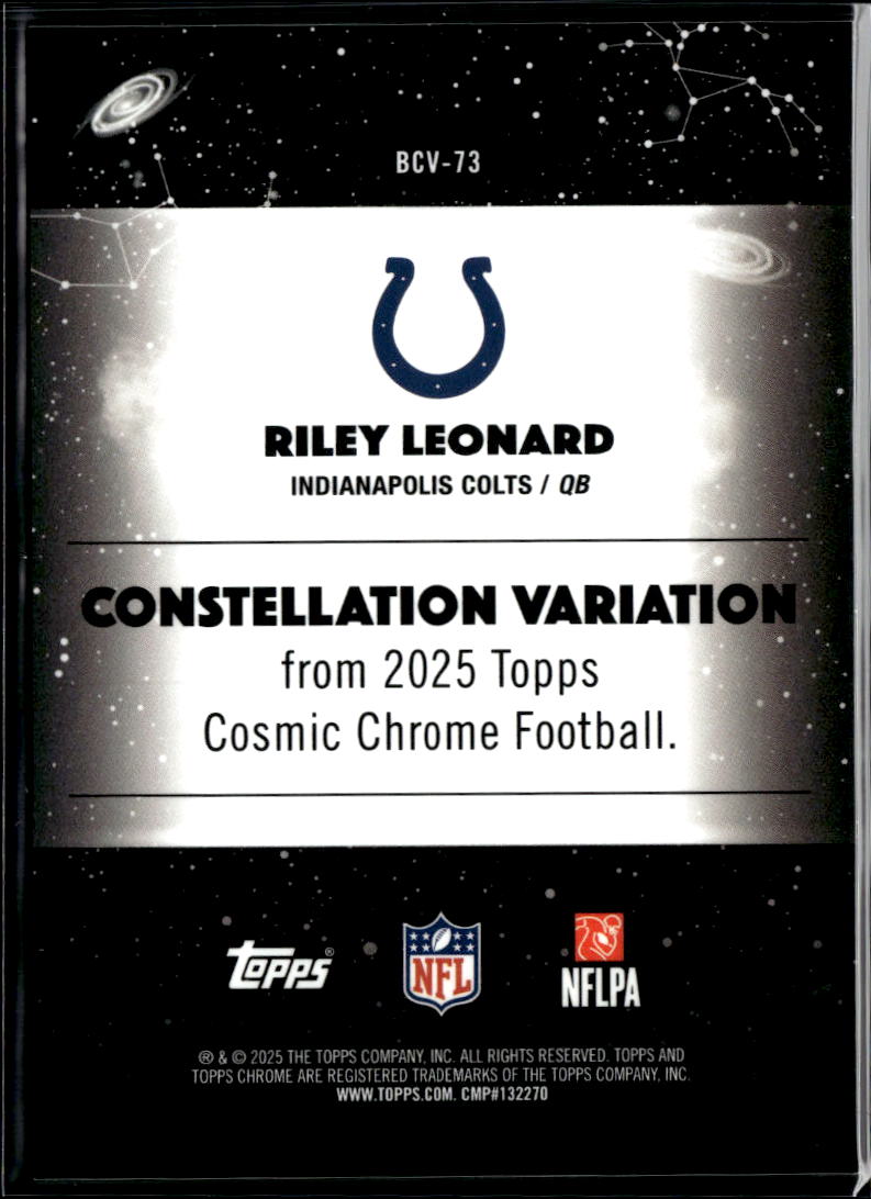 Riley Leonard 2025 Topps Chrome Cosmic SSP Constellation RC Indianapolis Colts