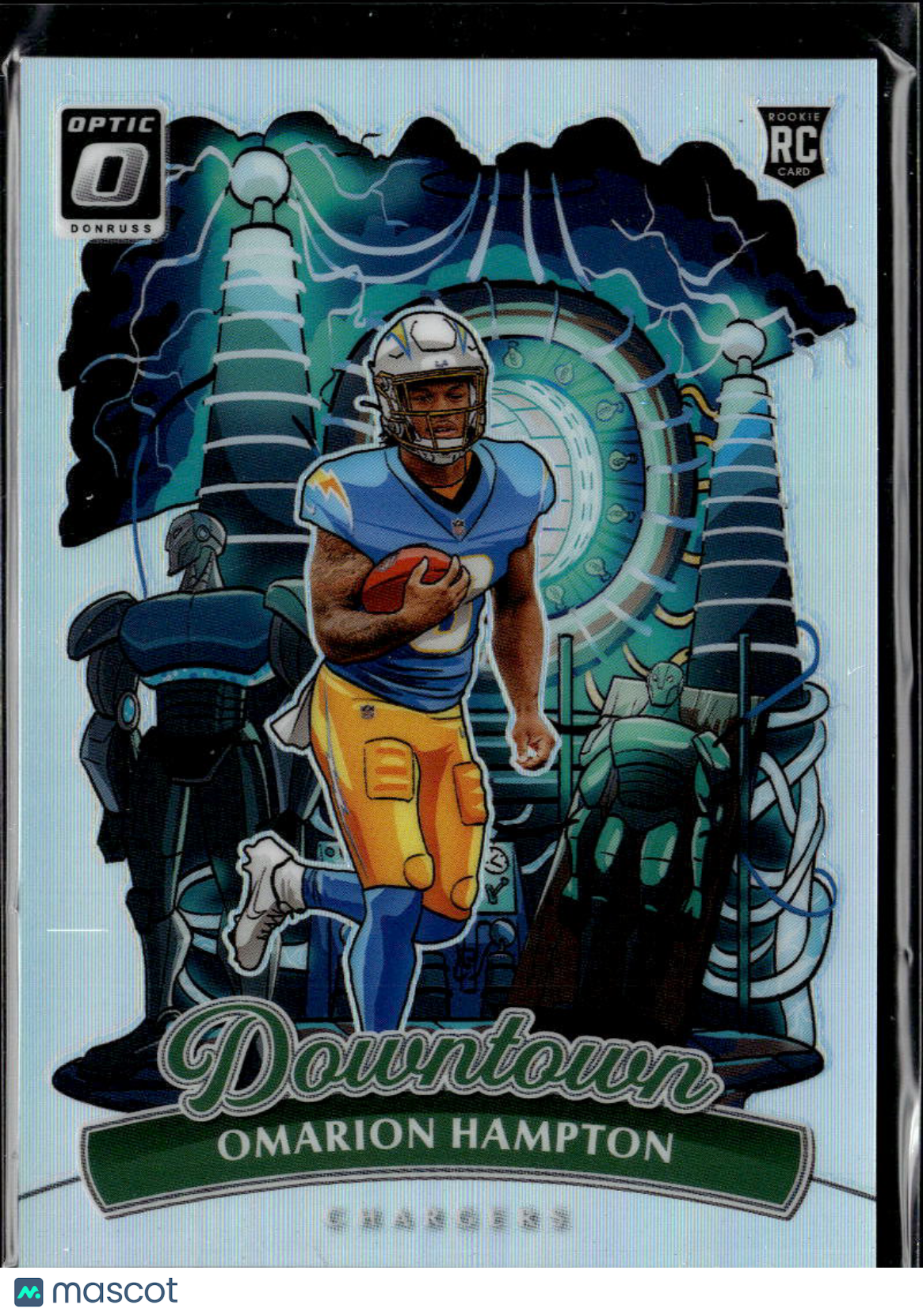 Omarion Hampton 2025 Optic DOWNTOWN CASE HIT RC Los Angeles Chargers
