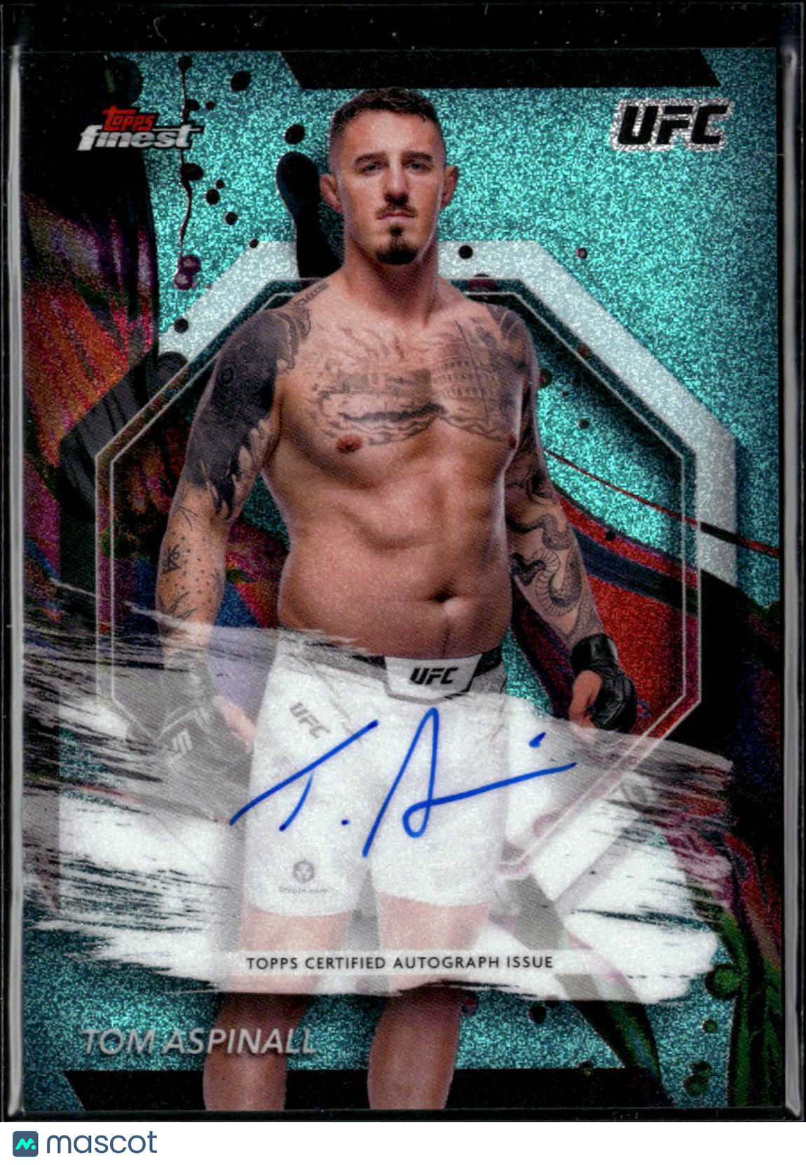 Tom Aspinall 2024 Topps Finest UFC Auto Autograph Teal Refractor