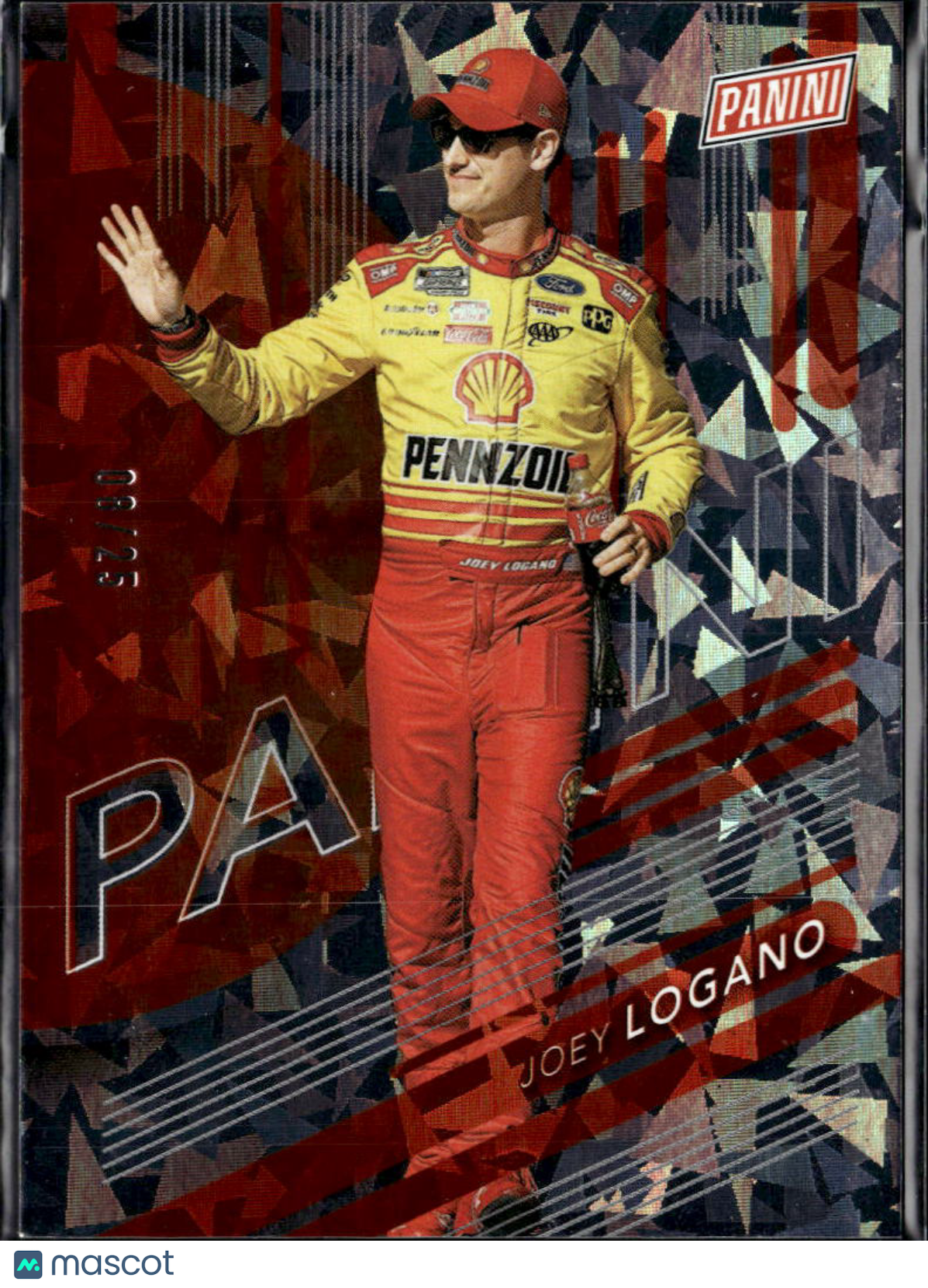 Joey Logano 2024 Panini The National Red Crackede Ice 8/25 Team Penske