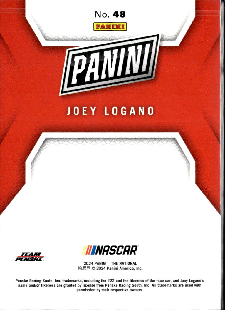 Joey Logano 2024 Panini The National Red Crackede Ice 8/25 Team Penske