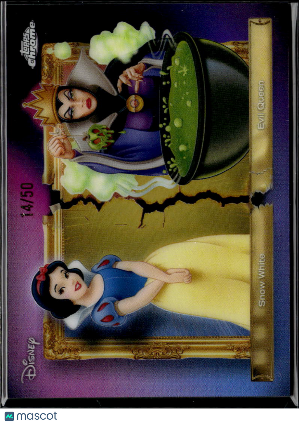 Snow White / Evil Queen 2026 Topps Chrome Disney GOLD Refractor 14/50