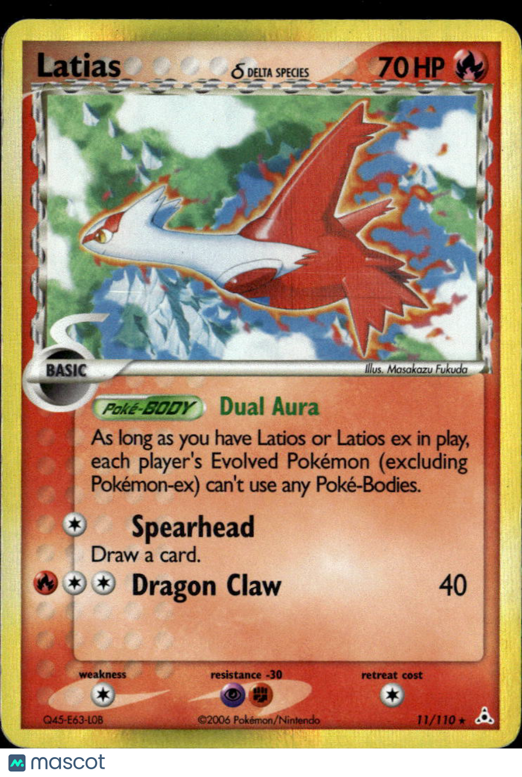 LP Latias 2008 EX Holon Phantoms Holo Rare #11/110