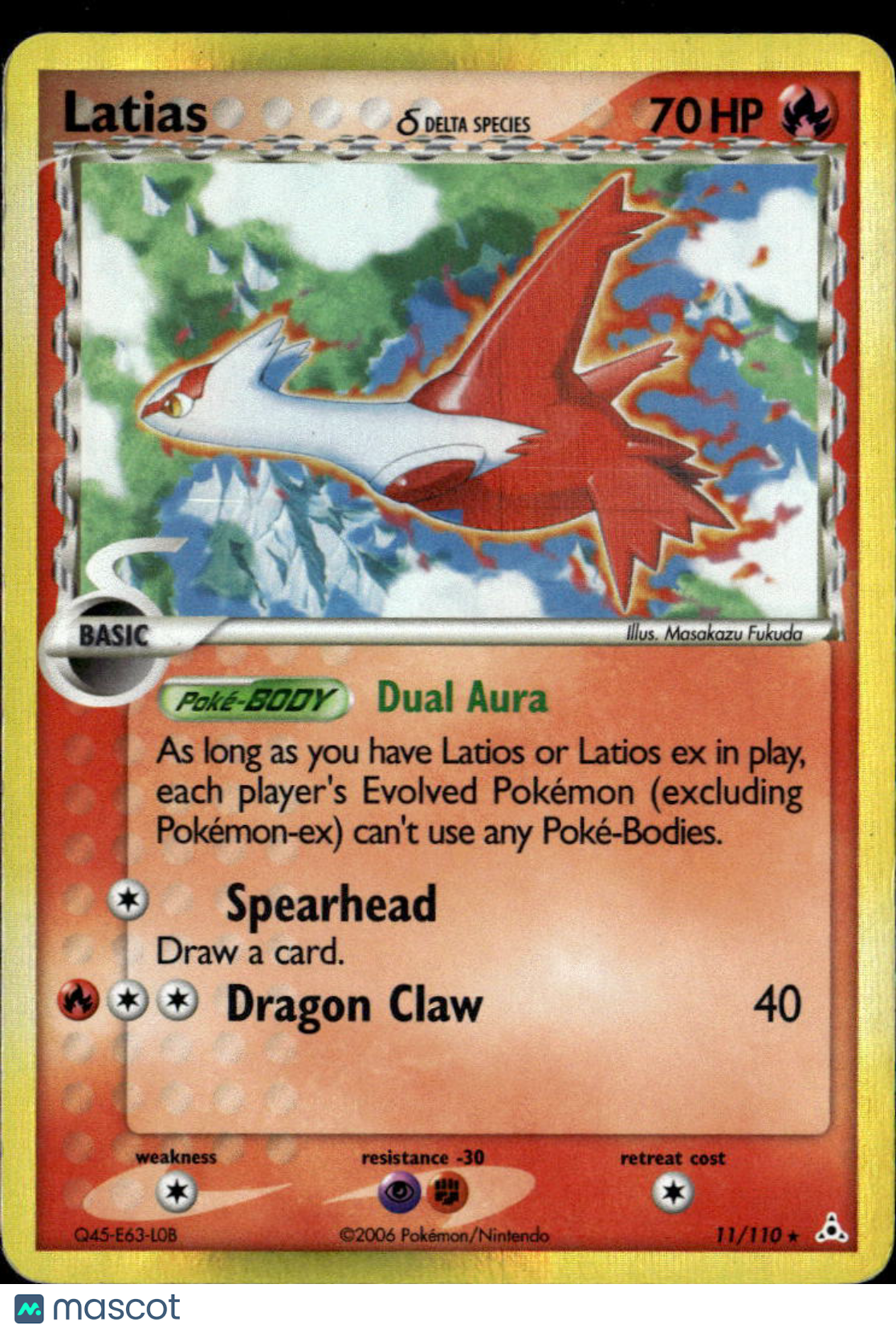 LP Latias 2008 EX Holon Phantoms Holo Rare #11/110