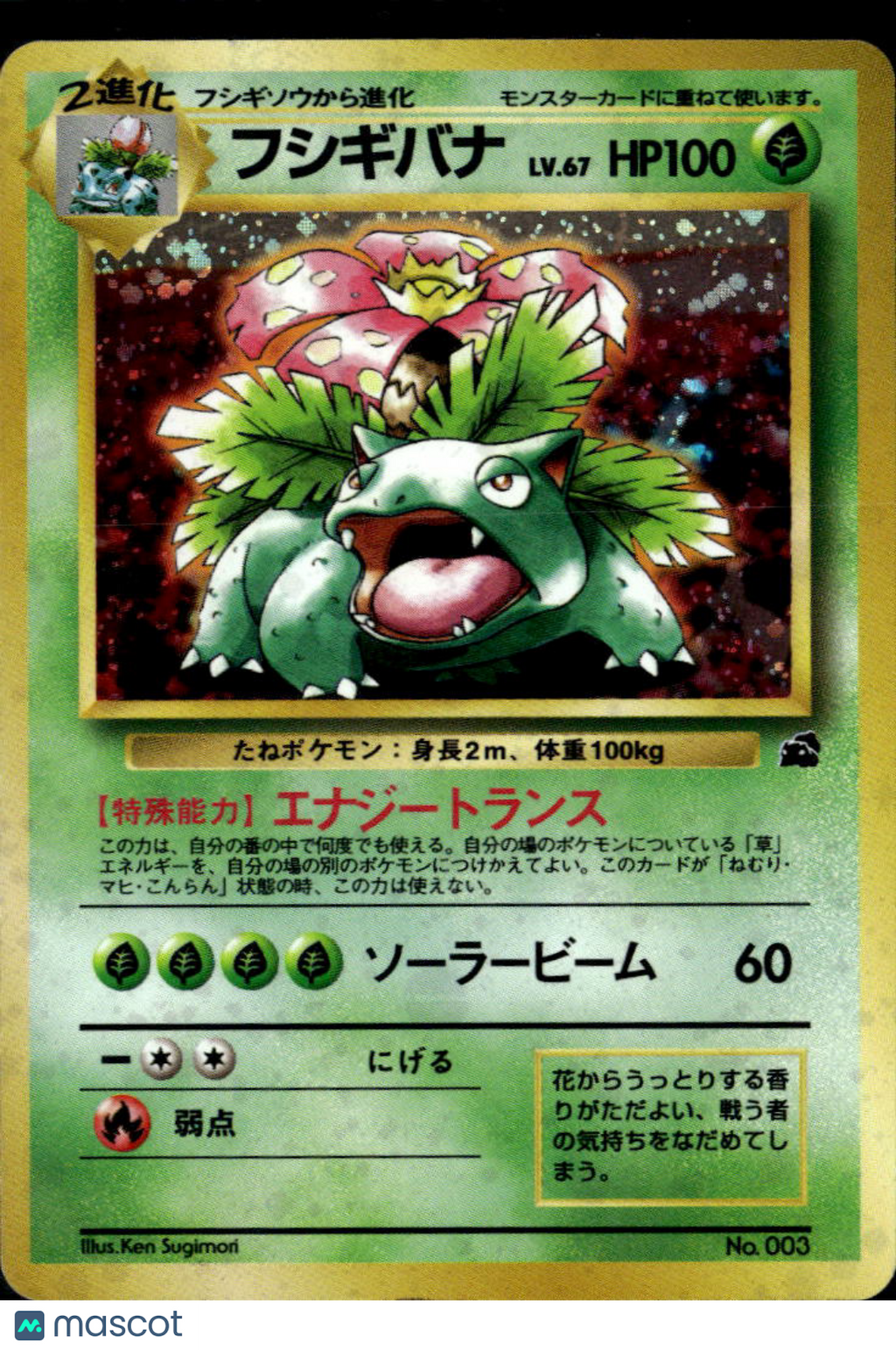 Venusaur 1996 Expansion Pack Holo Rare Japanese #No. 003