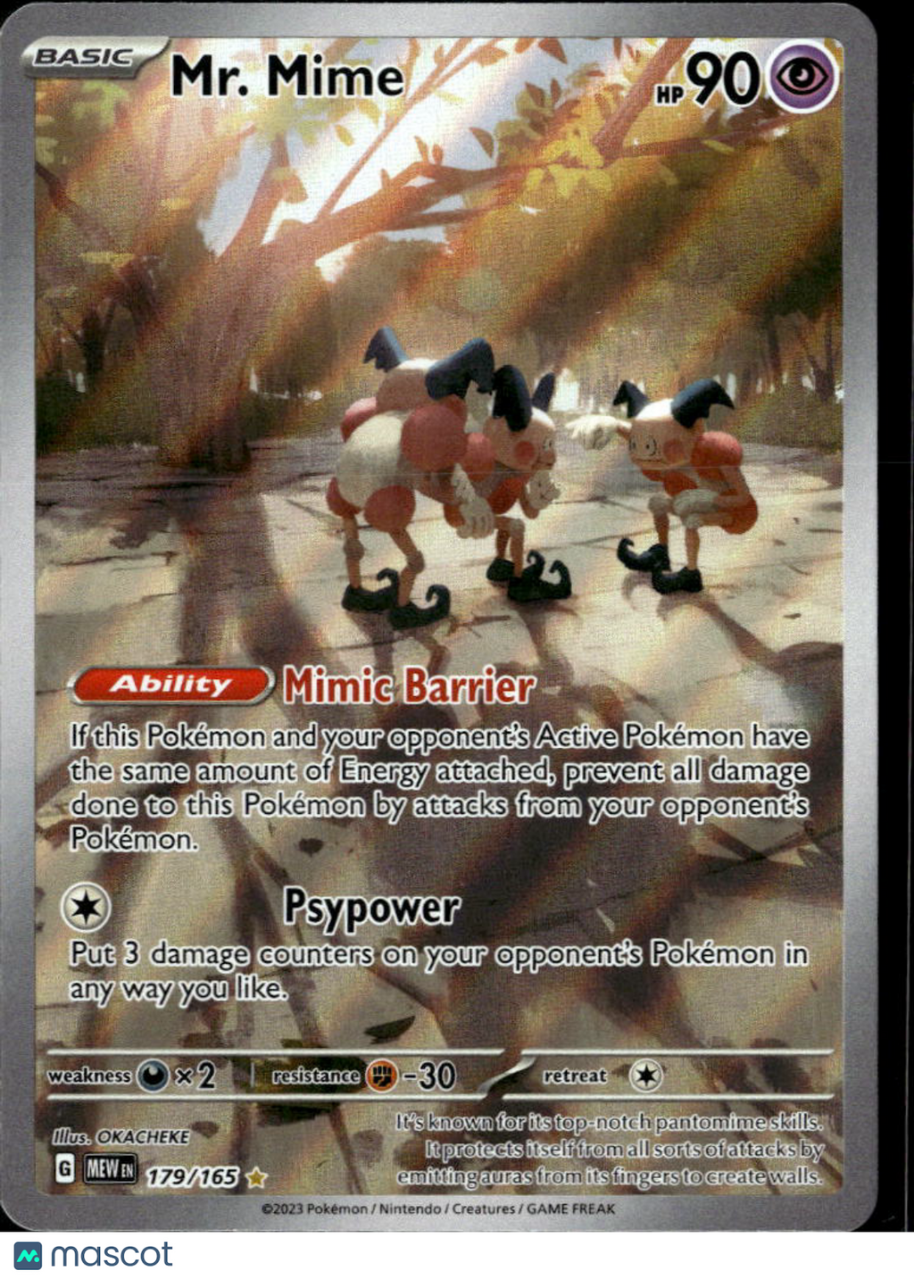 MR. Mime 2023 Scarlet & Violet 151 Holo Secret Rare #179/165