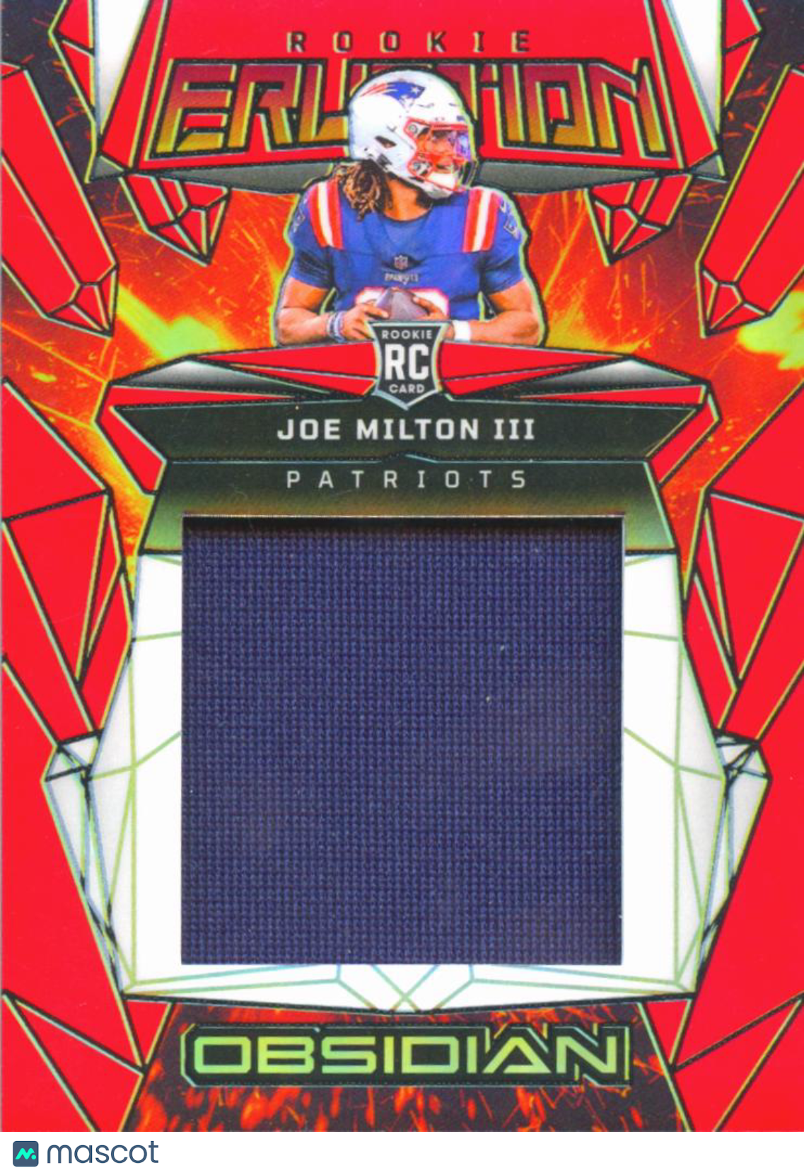 Joe Milton III 2024 Obsidian Eruption Patch RC 2/75 New England Patriots