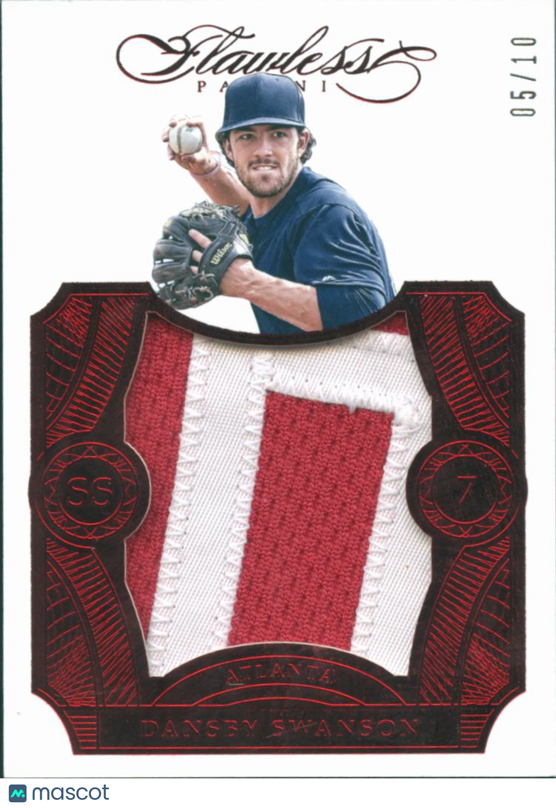 Dansby Swanson 2017 Flawless Jersey Patch RC 5/10 Atlanta Braves