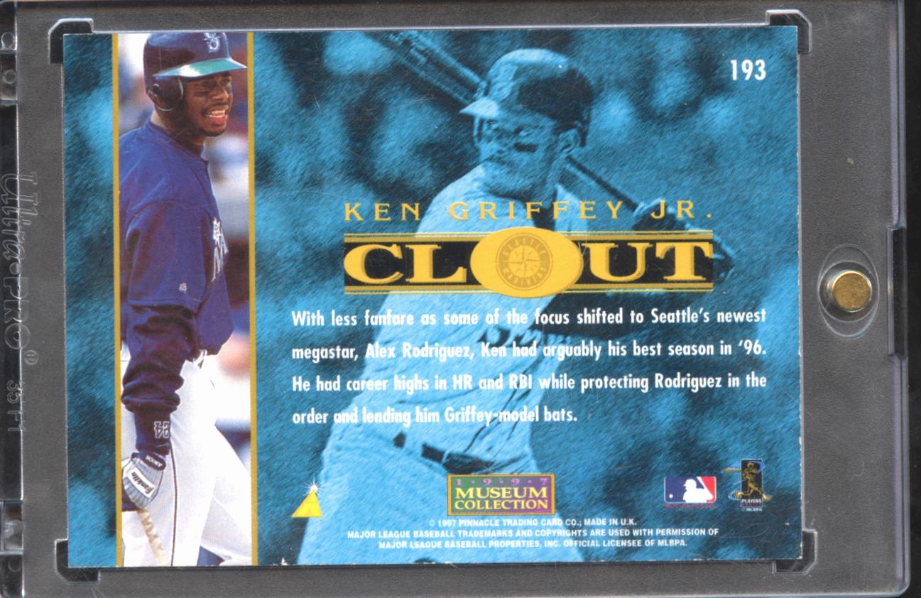 Ken Griffey Jr. 1997 Pinnacle Clout Museum Collection Seattle Mariners