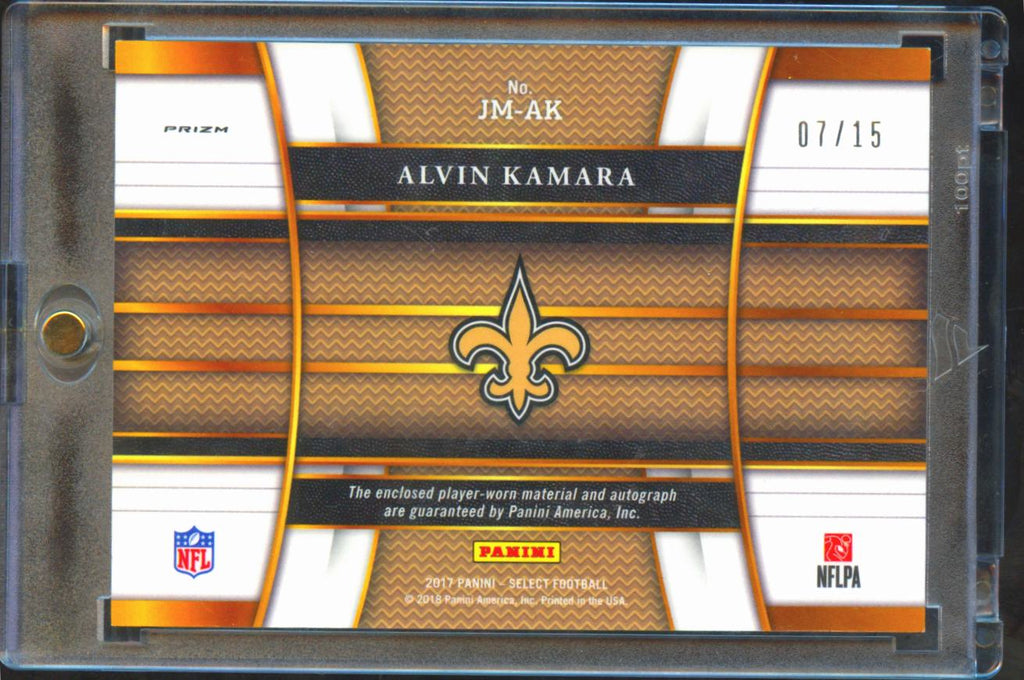 Alvin Kamara 2017 Select Auto Autograph Tie-Dye Patch RC 7/15 New Orleans Saints