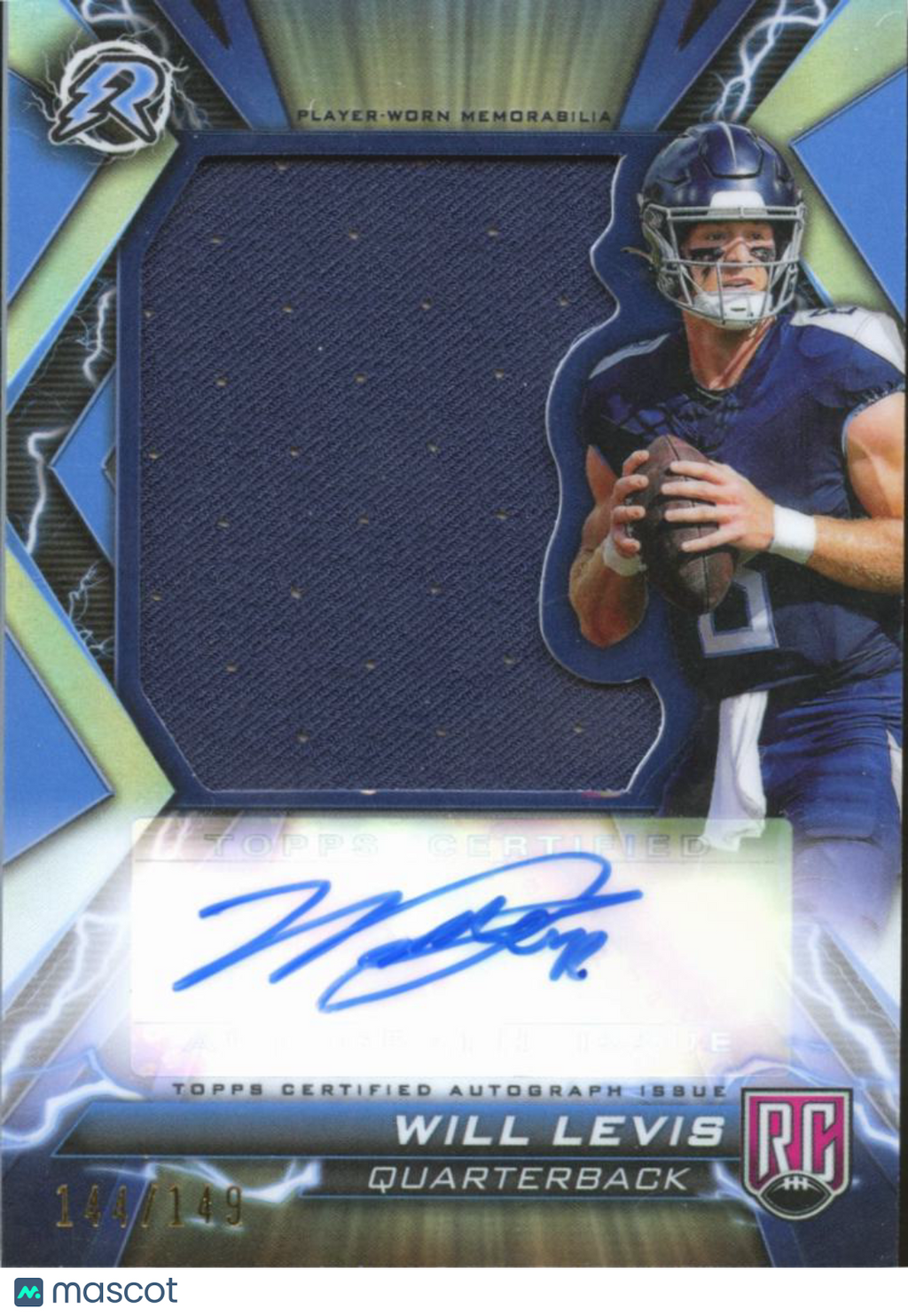 Will Levis 2024 Topps Composite Resurgence Auto Autograph Patch 144/149 Titans
