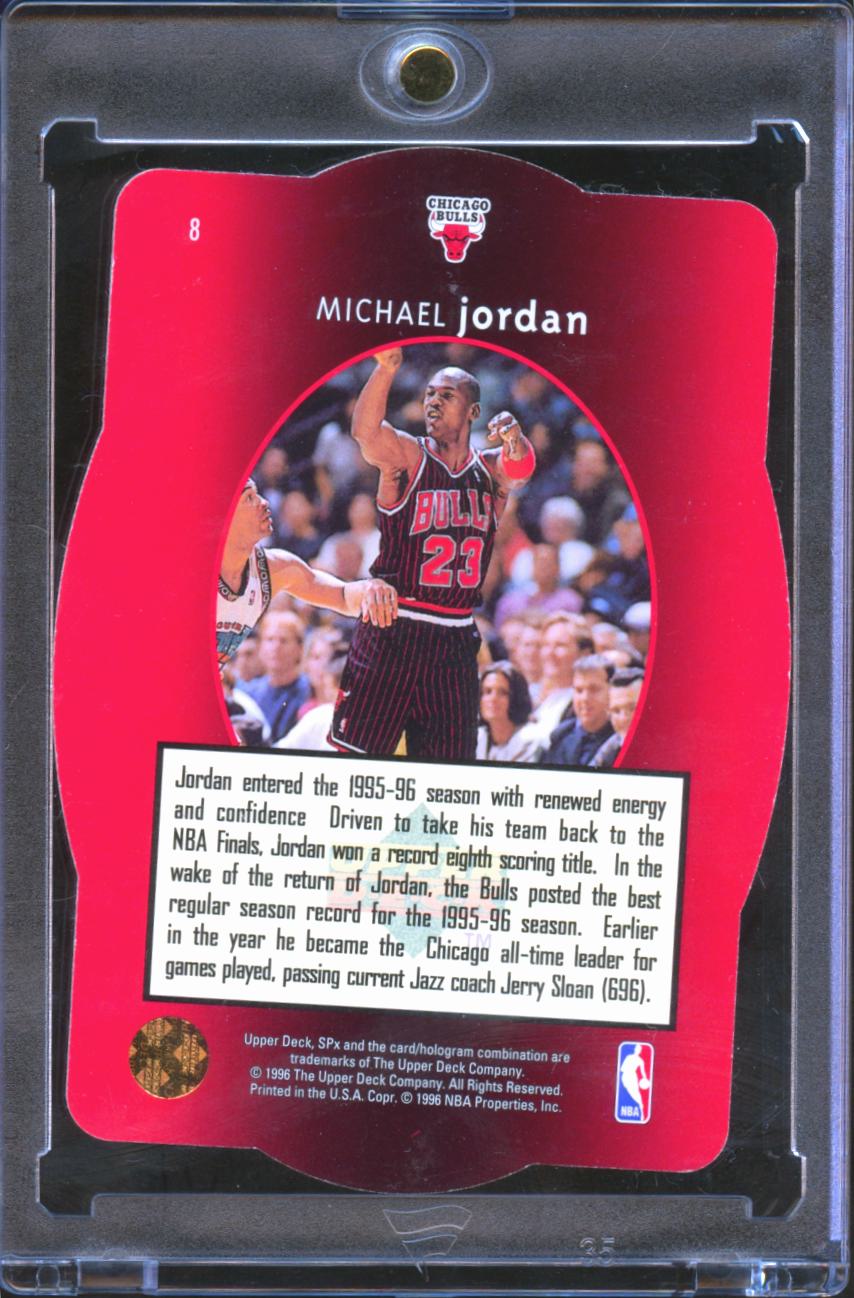 Michael Jordan 1996 Upper Deck SPx Card #8 Chicago Bulls