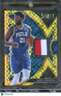 Joel Embiid 2022-23 Select GOLD Prizm Game Worn Patch 8/10 Philadelphia 76ers