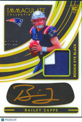 Bailey Zappe 2022 Immaculate Eye Black Auto Autograph Patch RC /25 Patriots