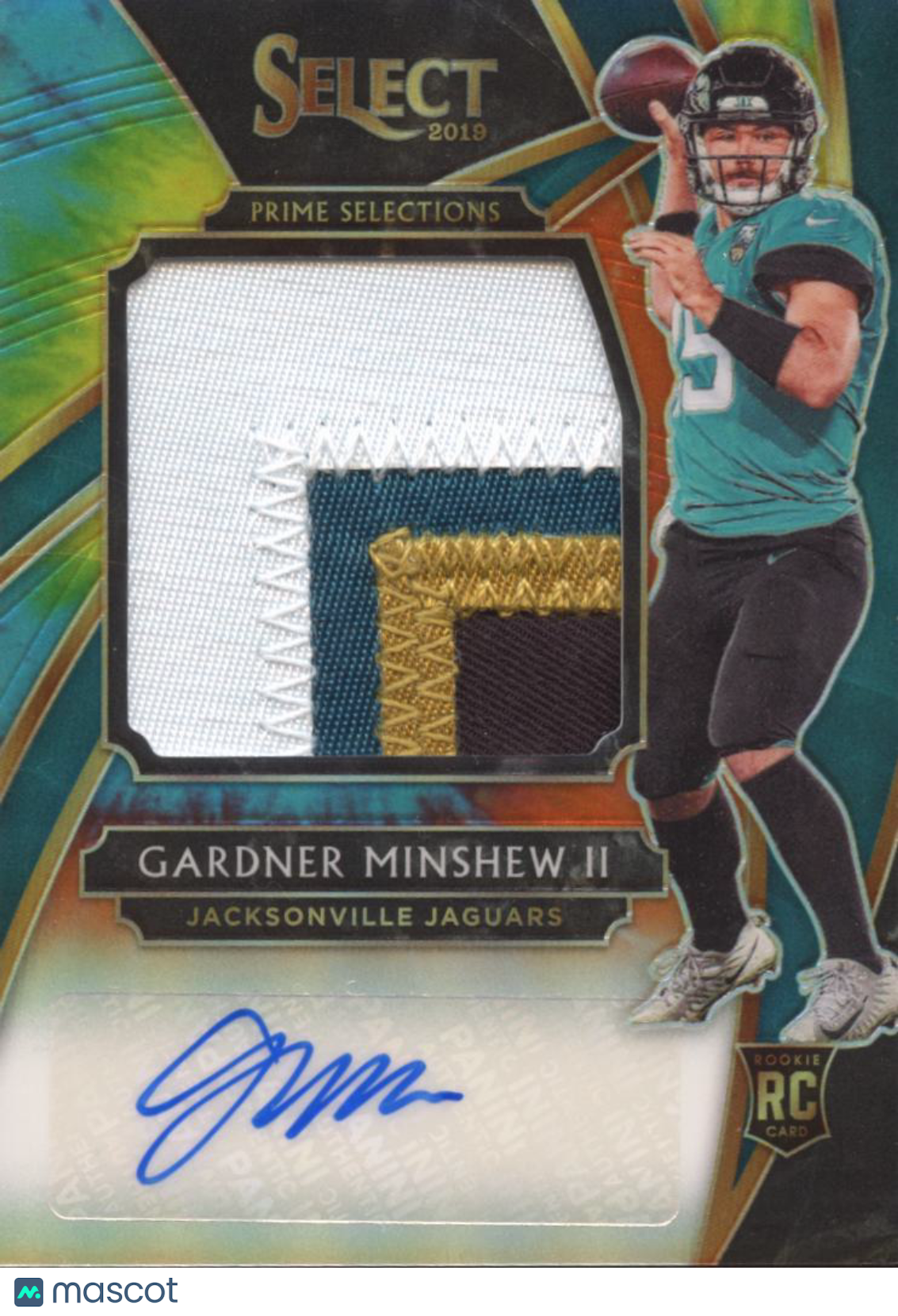 Gardner Minshew II 2019 Select Auto Autograph Tie-Dye Patch RC /25 Jaguars